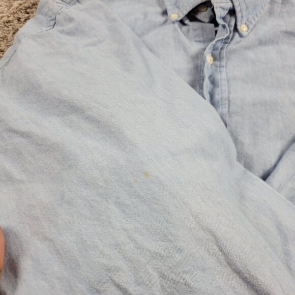 Polo Ralph Lauren Denim Shirt Mens Large Button Down Blaire Long Sleeve Stains* - Picture 8 of 10
